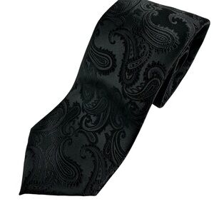 Brand Q Black Designer PAISLEY Men’s Tie 100% microfiber formal wear wedding
